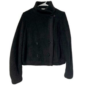 Standard James Perse black Sherpa fleece button jacket size 3